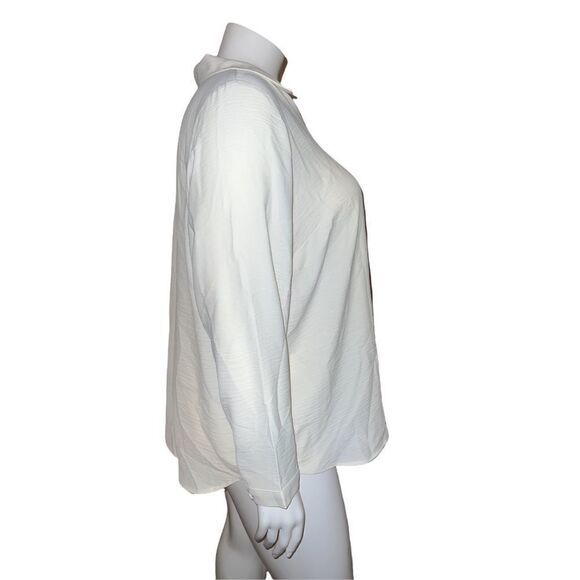 CJ Banks Ivory Textured Boho Blouse Top Shirt Plus Size 2X NWT - Picture 4 of 7